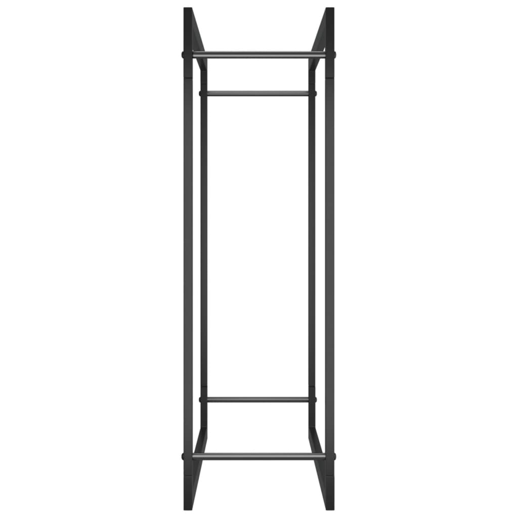 fekete acél tűzifatároló állvány 80x28x86 cm