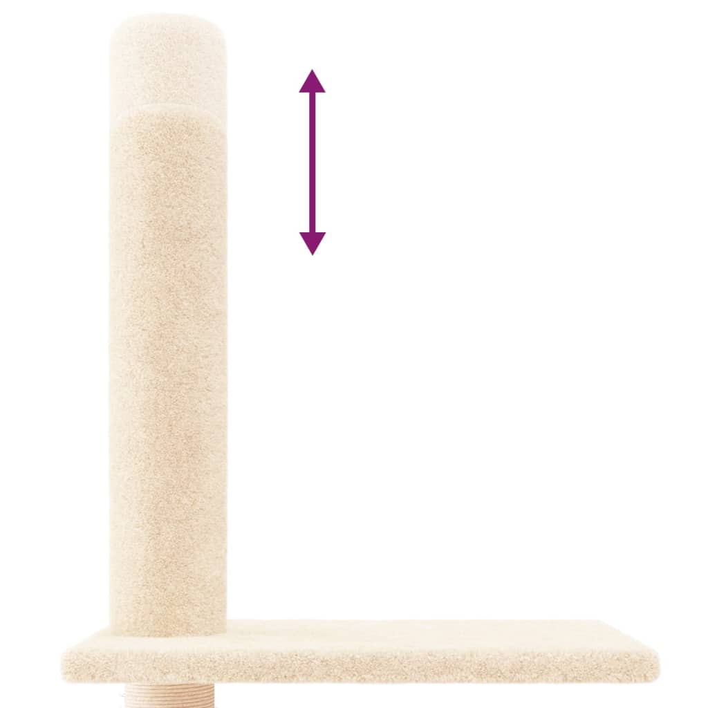 krémszínű plafonig érő kaparófa 250,5-276,5 cm