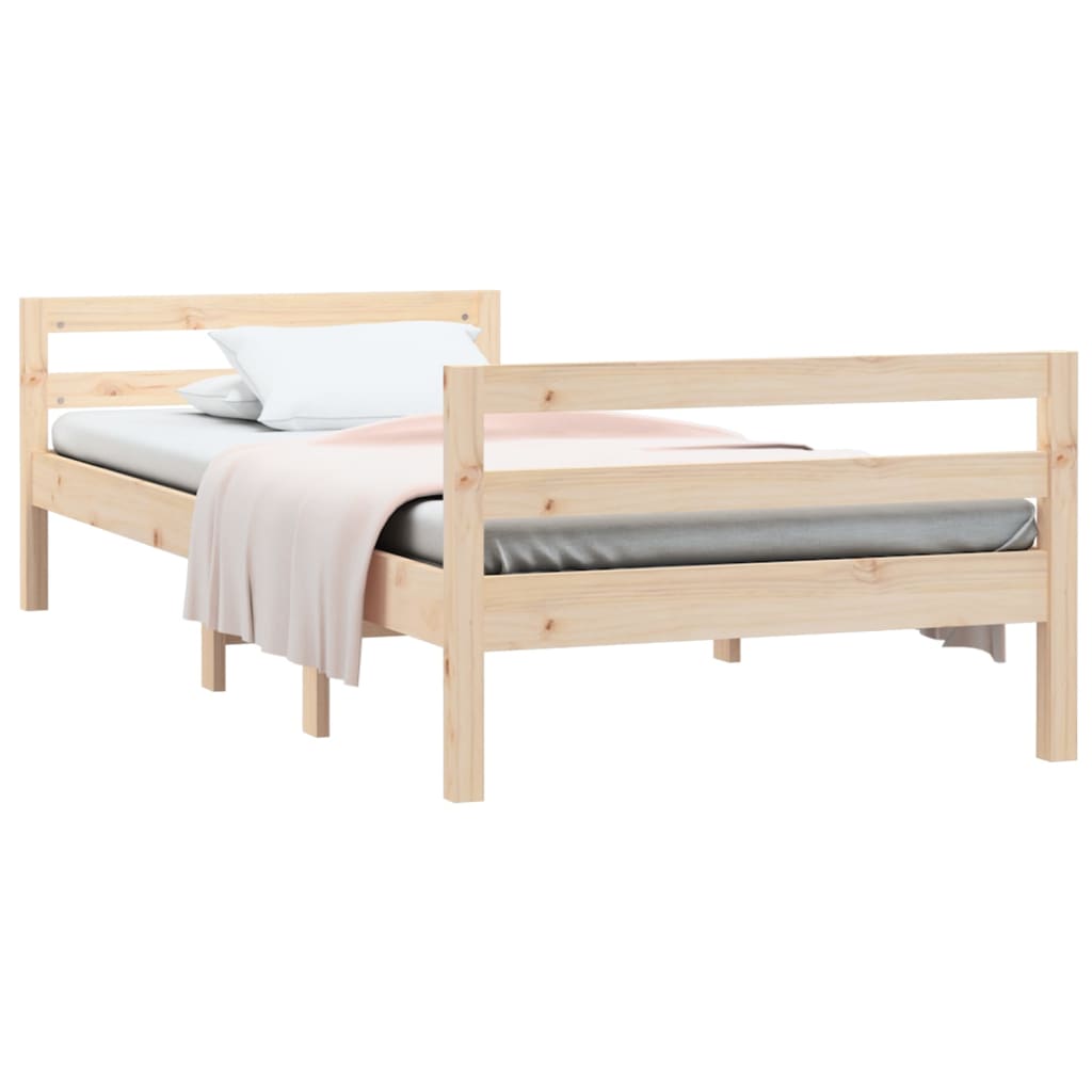tömör fenyőfa ágy matrac nélkül 75 x 190 cm