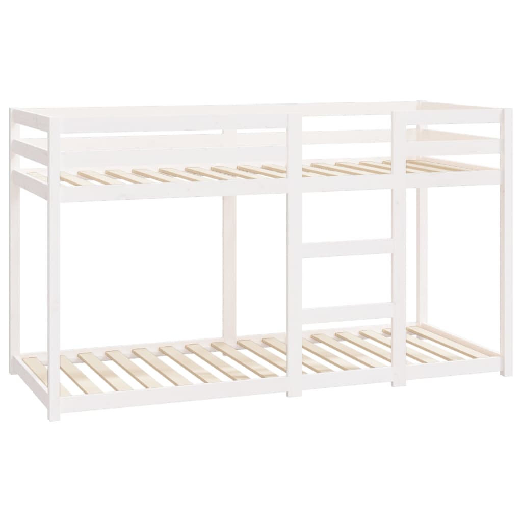 fehér tömör fenyőfa emeletes ágy 75x190 cm