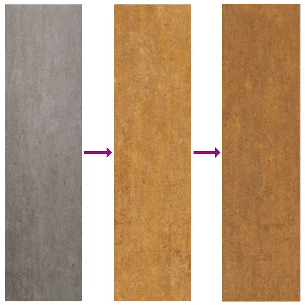 rozsdaszínű famintás corten acél kerti kapu 105 x 155 cm