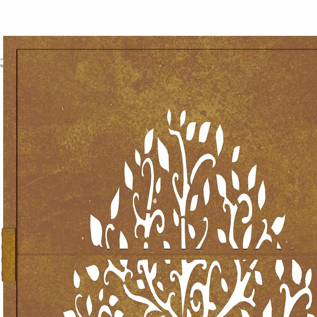 rozsdaszínű famintás corten acél kerti kapu 105 x 155 cm