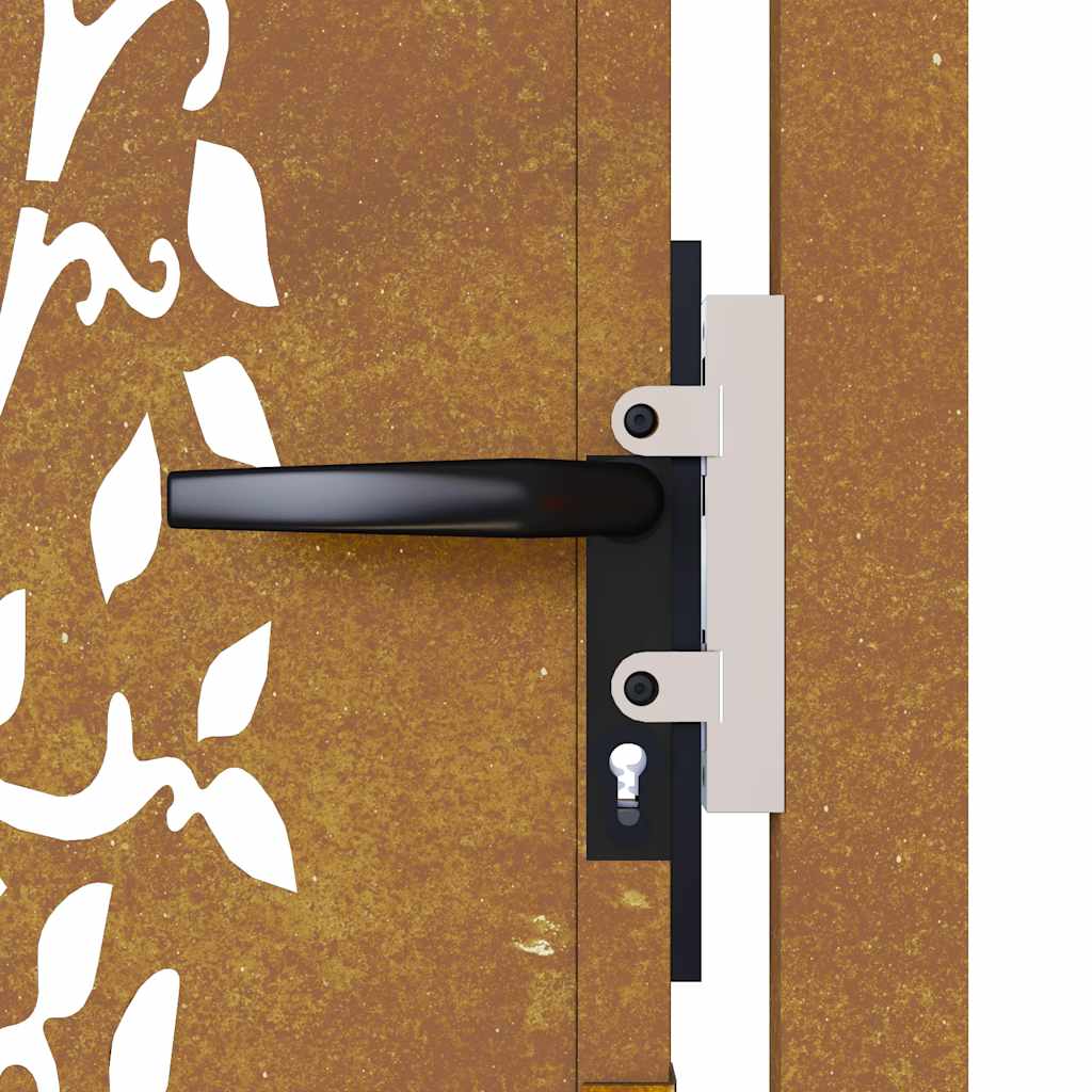 rozsdaszínű famintás corten acél kerti kapu 105 x 155 cm