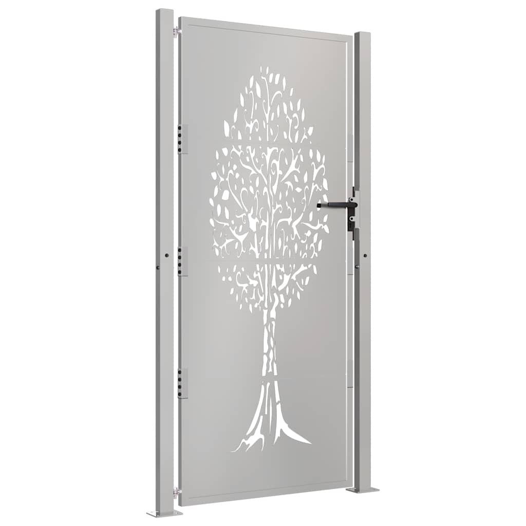 rozsdaszínű famintás corten acél kerti kapu 105 x 205 cm