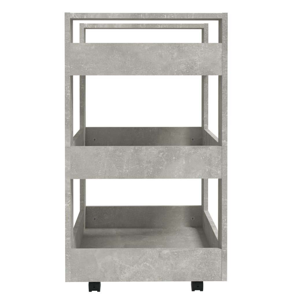 betonszürke szerelt fa zsúrkocsi 60 x 45 x 80 cm