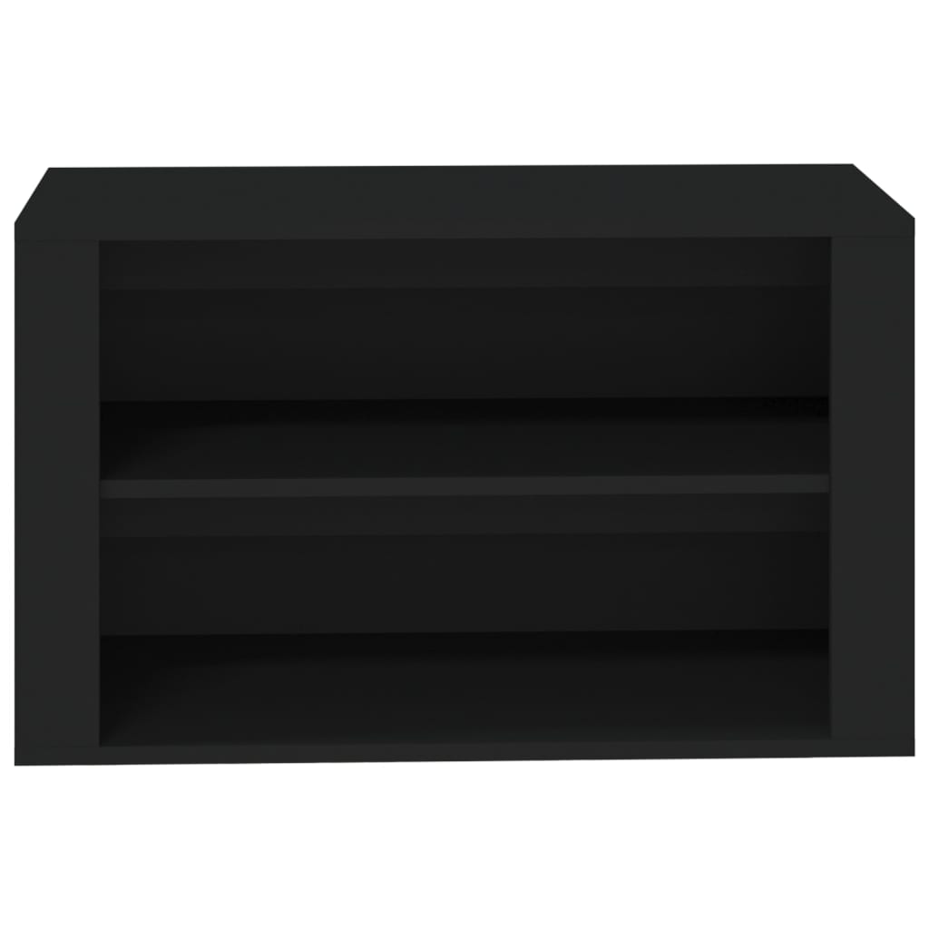 fekete szerelt fa cipőtartó 75x35x45 cm