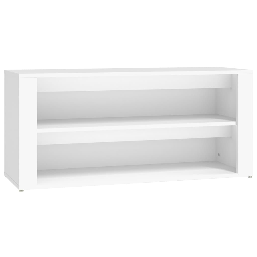 fehér szerelt fa cipőtartó 100x35x45 cm
