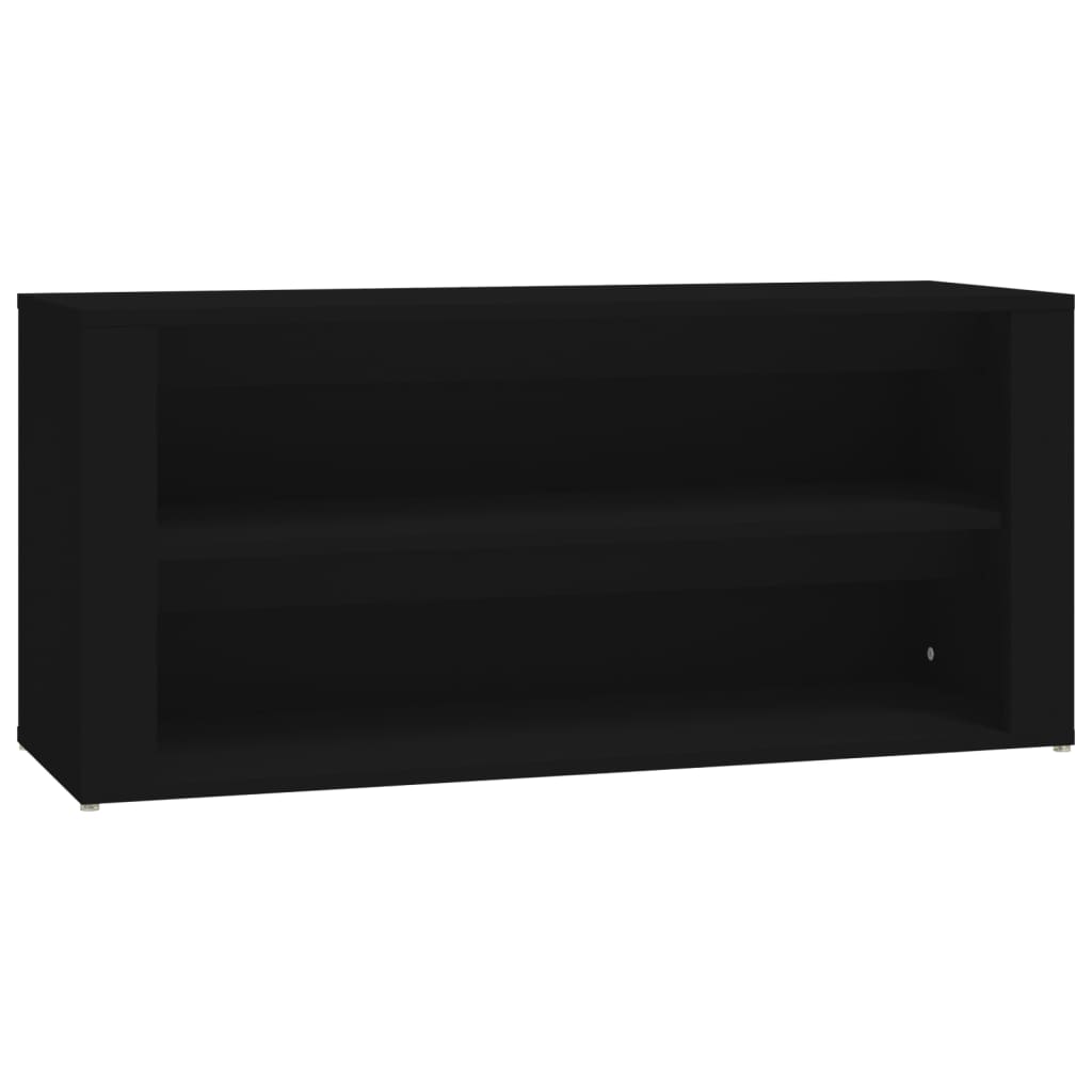 fekete szerelt fa cipőtartó 100x35x45 cm
