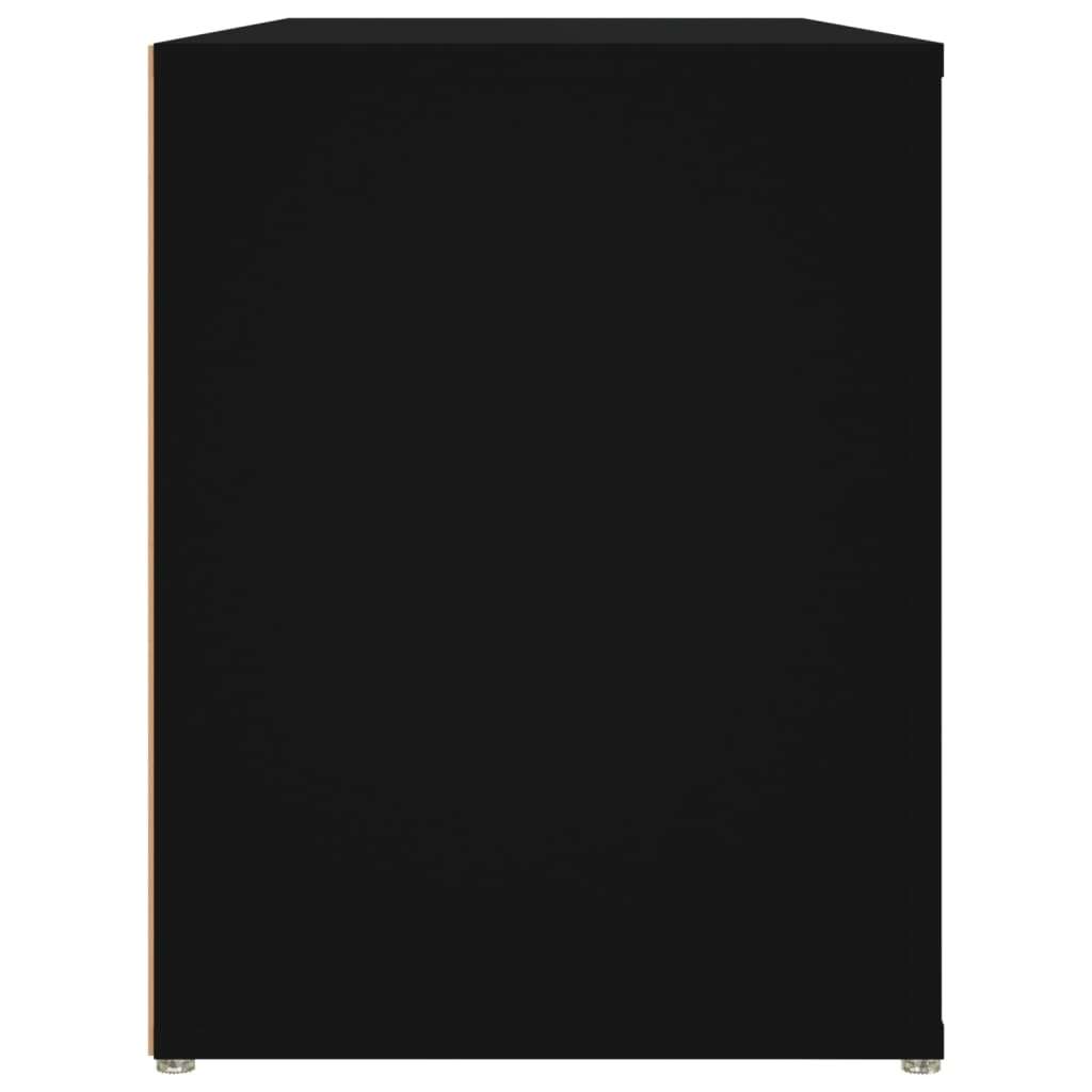 fekete szerelt fa cipőtartó 100x35x45 cm