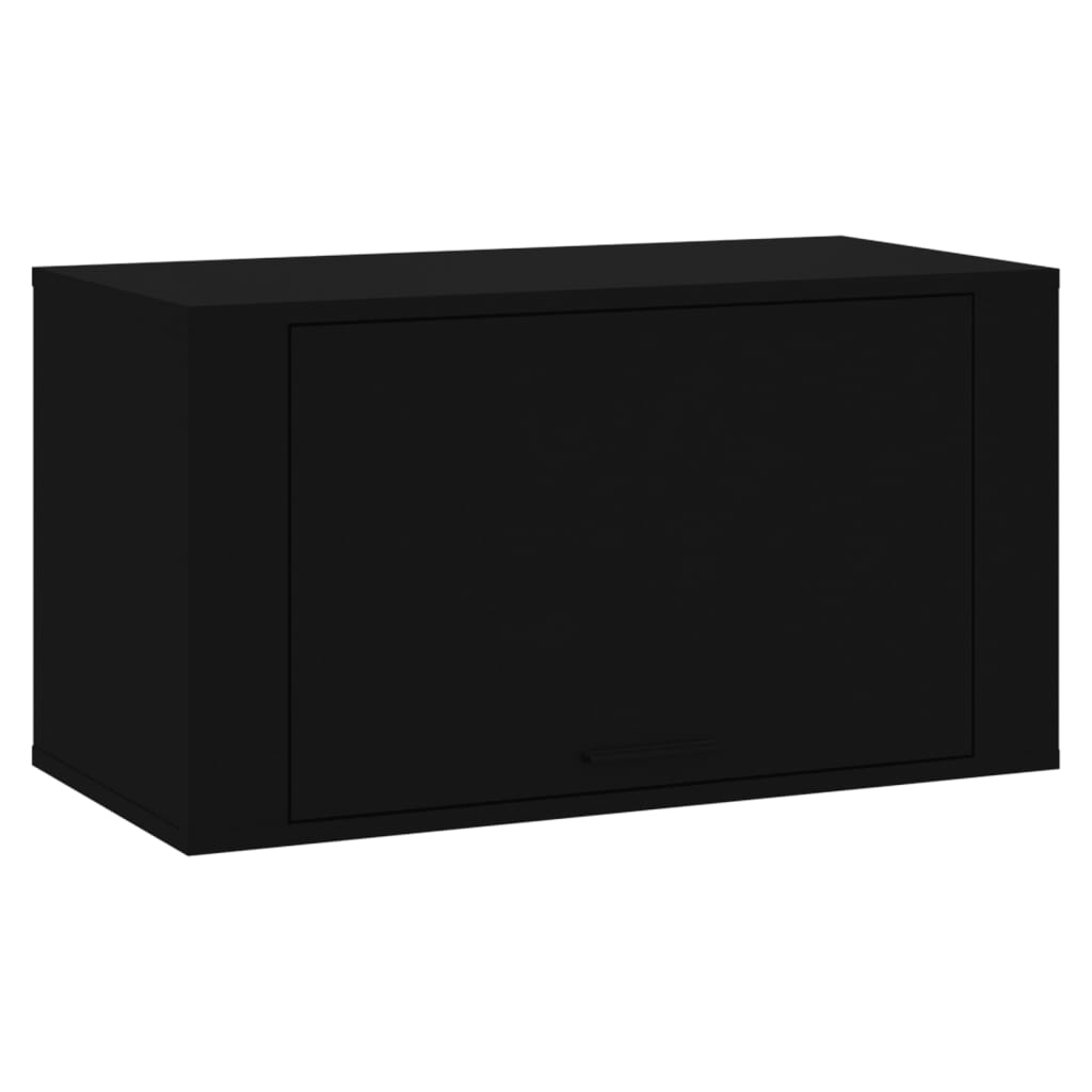 fekete szerelt fa fali cipőszekrény 70 x 35 x 38 cm