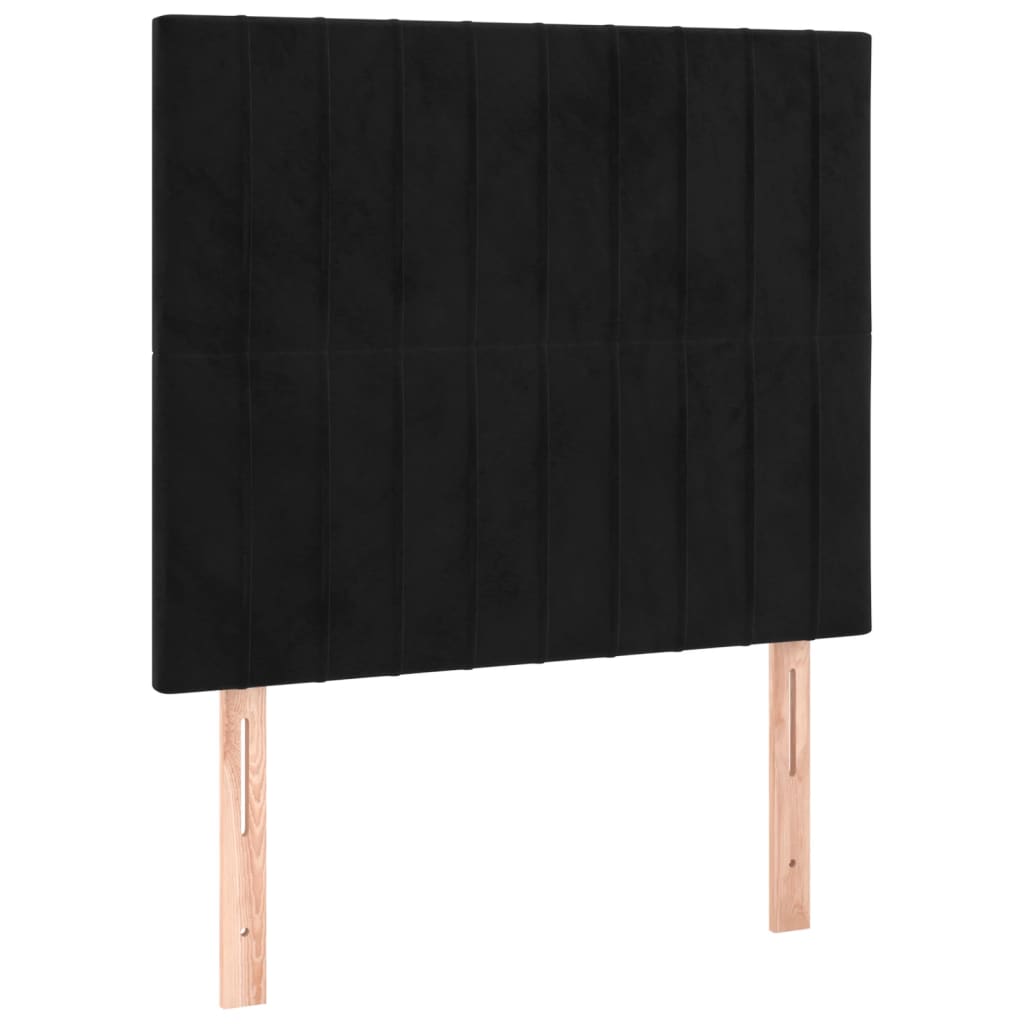 2 db fekete bársony fejtámla 90x5x78/88 cm