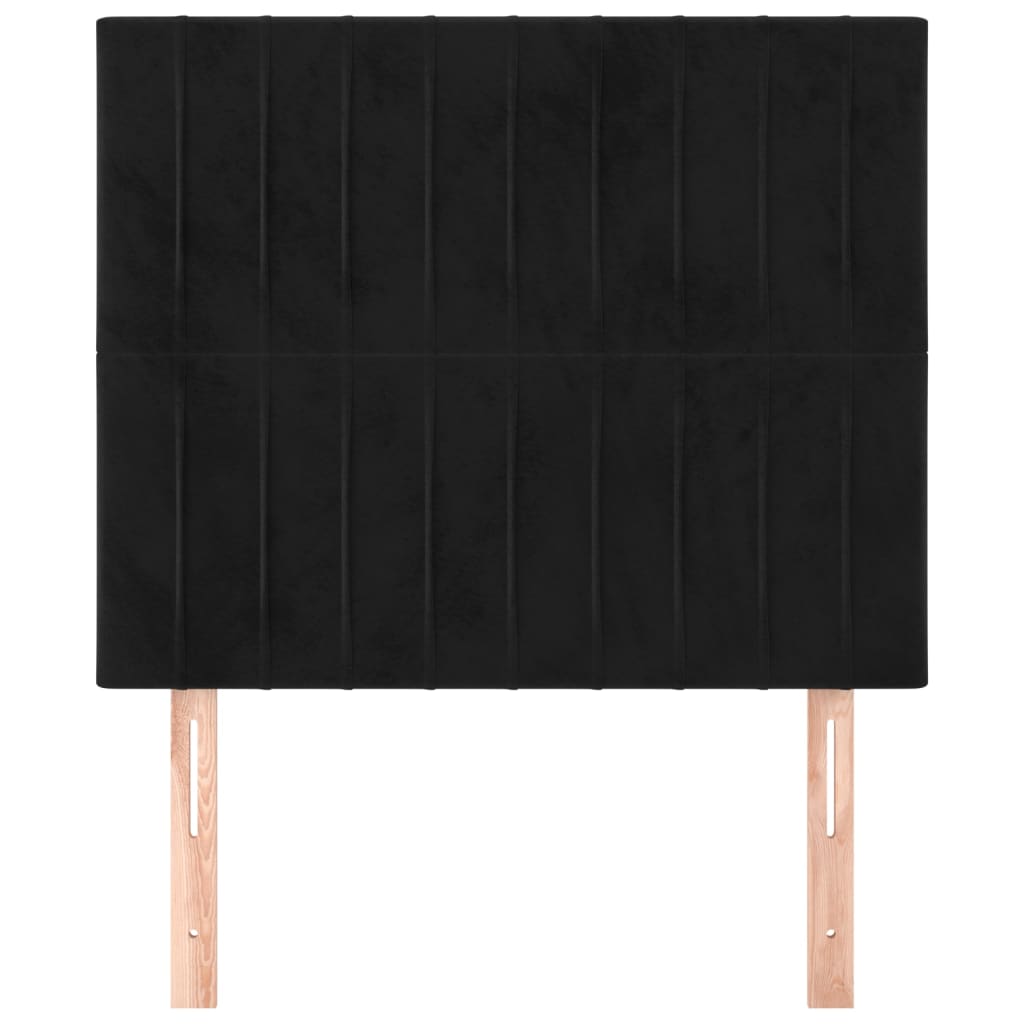 2 db fekete bársony fejtámla 90x5x78/88 cm