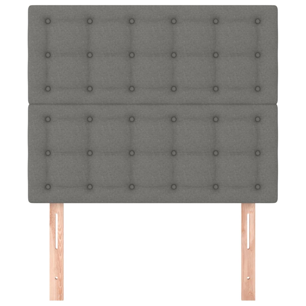 2 db sötétszürke szövet fejtámla 90x5x78/88 cm