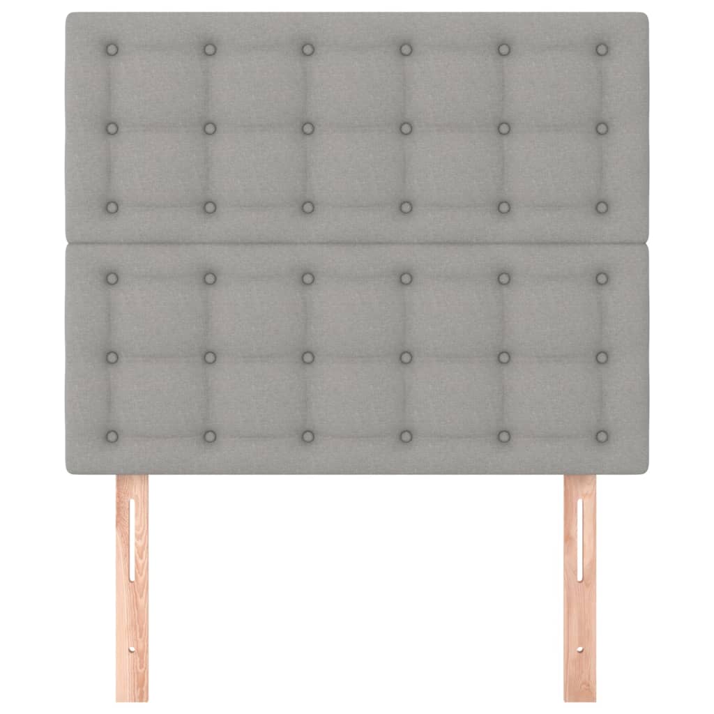 2 db világosszürke szövet fejtámla 100x5x78/88 cm