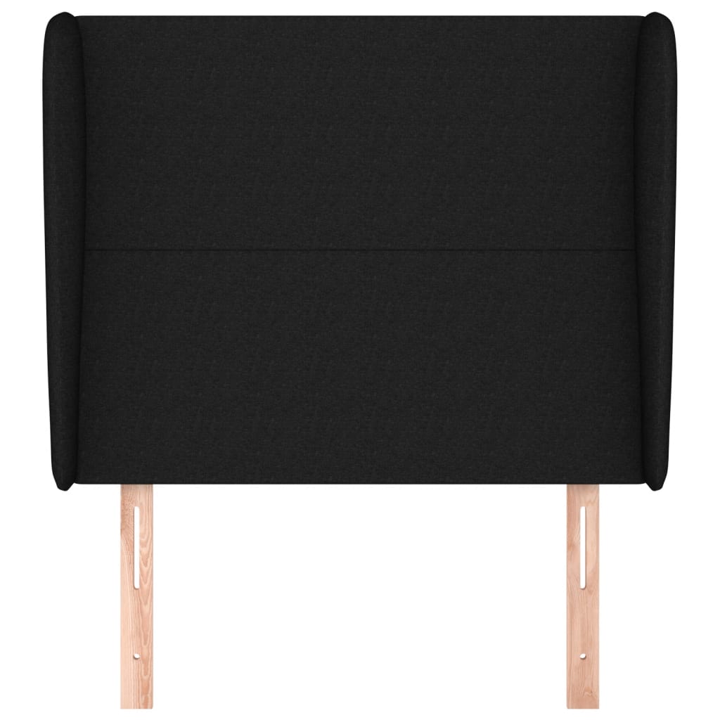 fekete szövet fejtámla szárnyakkal 93 x 23 x 118/128 cm