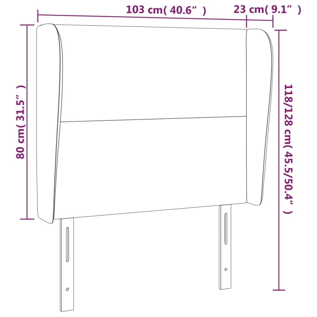 fehér műbőr fejtámla szárnyakkal 103x23x118/128 cm