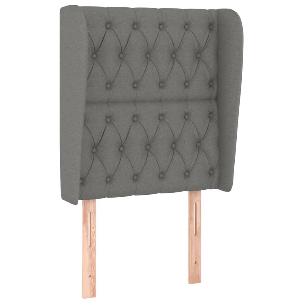 sötétszürke szövet fejtámla szárnyakkal 83 x 23 x 118/128 cm