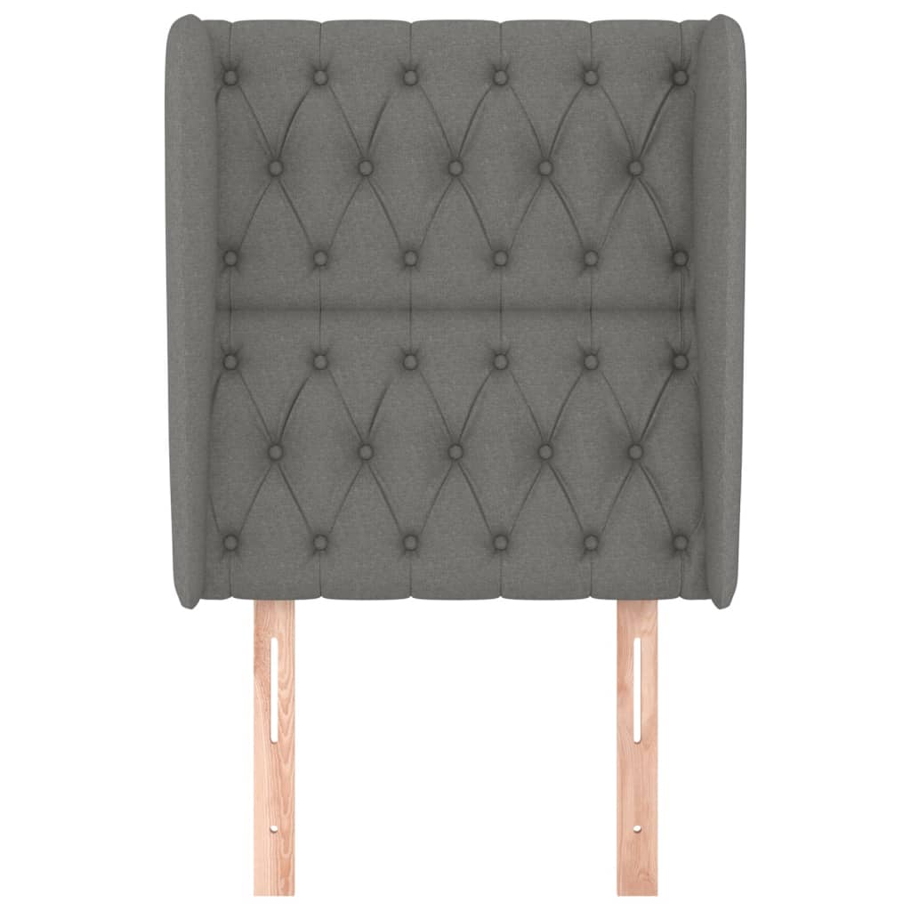 sötétszürke szövet fejtámla szárnyakkal 83 x 23 x 118/128 cm