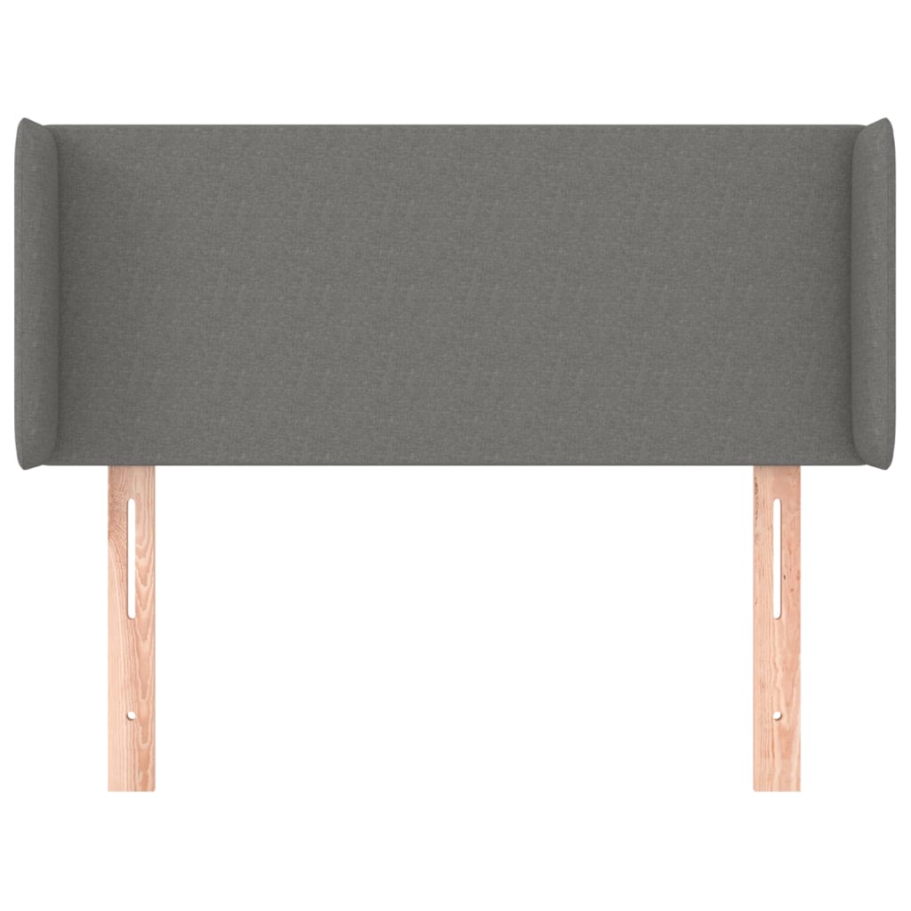 sötétszürke szövet fejtámla szárnyakkal 93x16x78/88 cm
