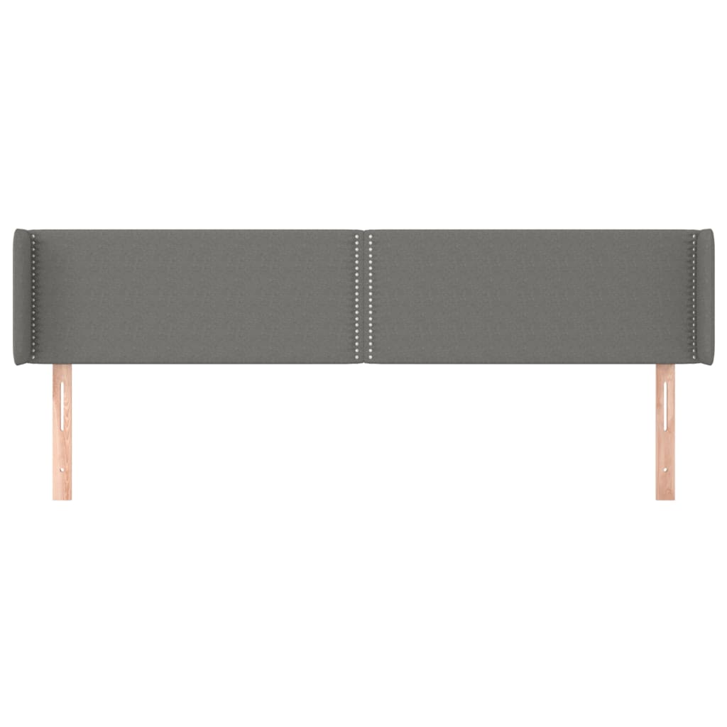 sötétszürke szövet fejtámla szárnyakkal 203x16x78/88 cm