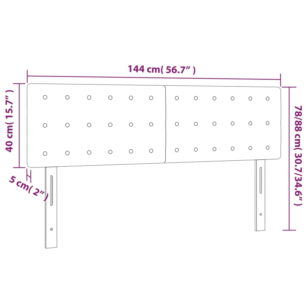 fehér műbőr LED-es fejtámla 144 x 5 x 78/88 cm