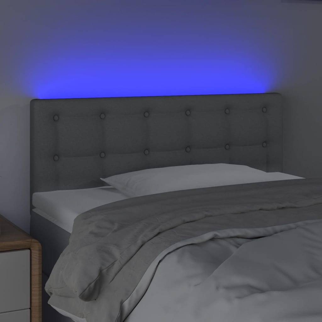 világosszürke szövet LED-es fejtámla 100x5x78/88 cm