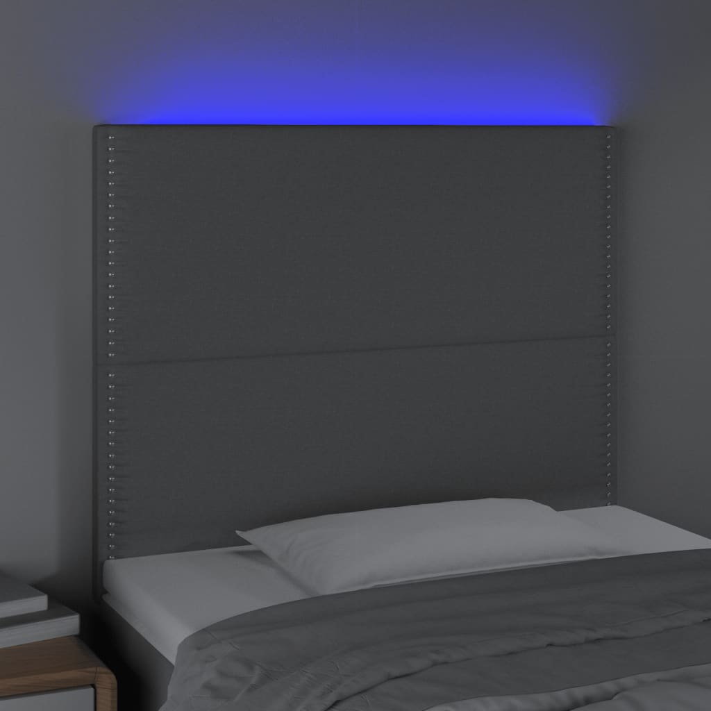 világosszürke szövet LED-es fejtámla 100x5x118/128 cm
