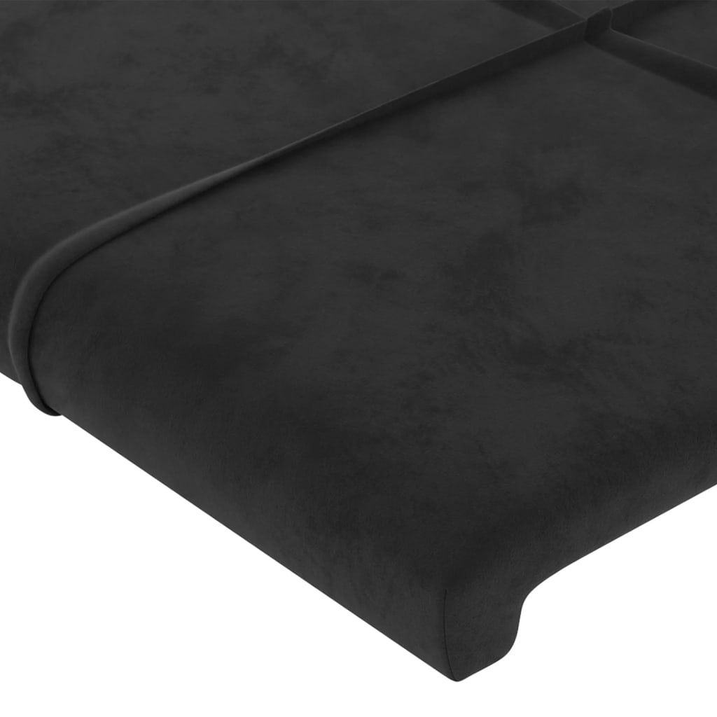 fekete bársony LED-es fejtámla 90x5x118/128 cm
