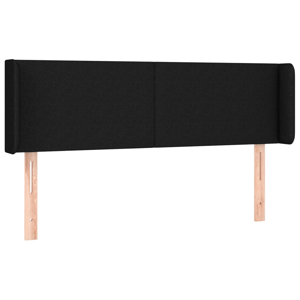 fekete szövet LED-es fejtámla 147 x 16 x 78/88 cm