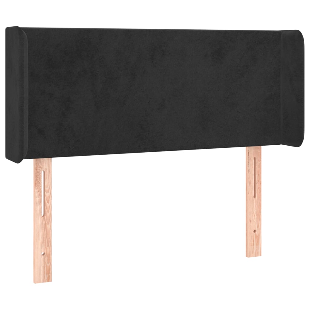 fekete bársony LED-es fejtámla 103 x 16 x 78/88 cm