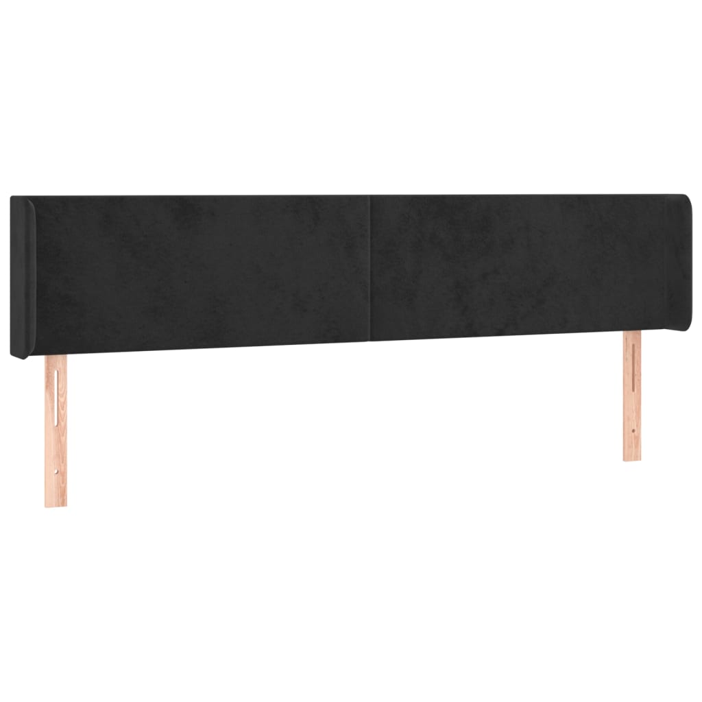 fekete bársony LED-es fejtámla 163 x 16 x 78/88 cm