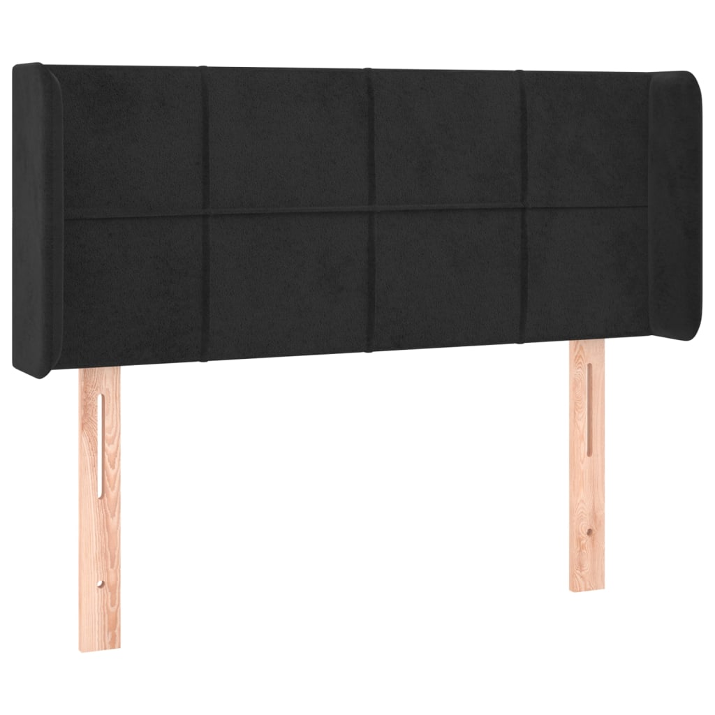 fekete bársony LED-es fejtámla 93 x 16 x 78/88 cm