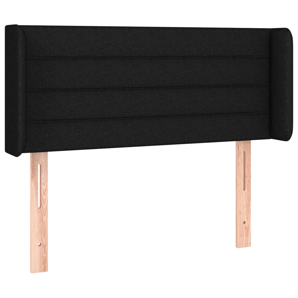 fekete szövet LED-es fejtámla 83 x 16 x 78/88 cm
