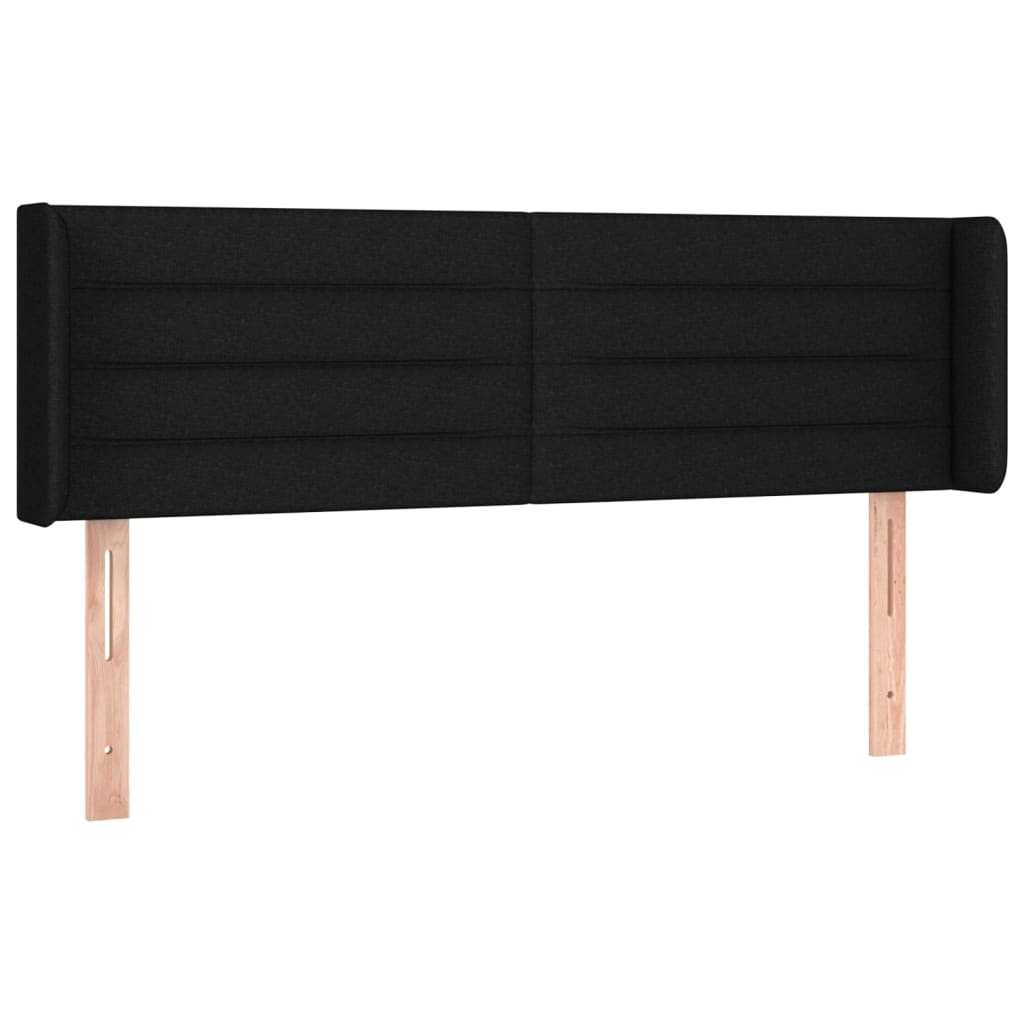 fekete szövet LED-es fejtámla 147 x 16 x 78/88 cm