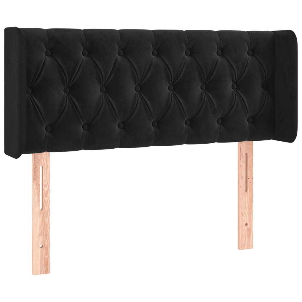 fekete bársony LED-es fejtámla 93 x 16 x 78/88 cm