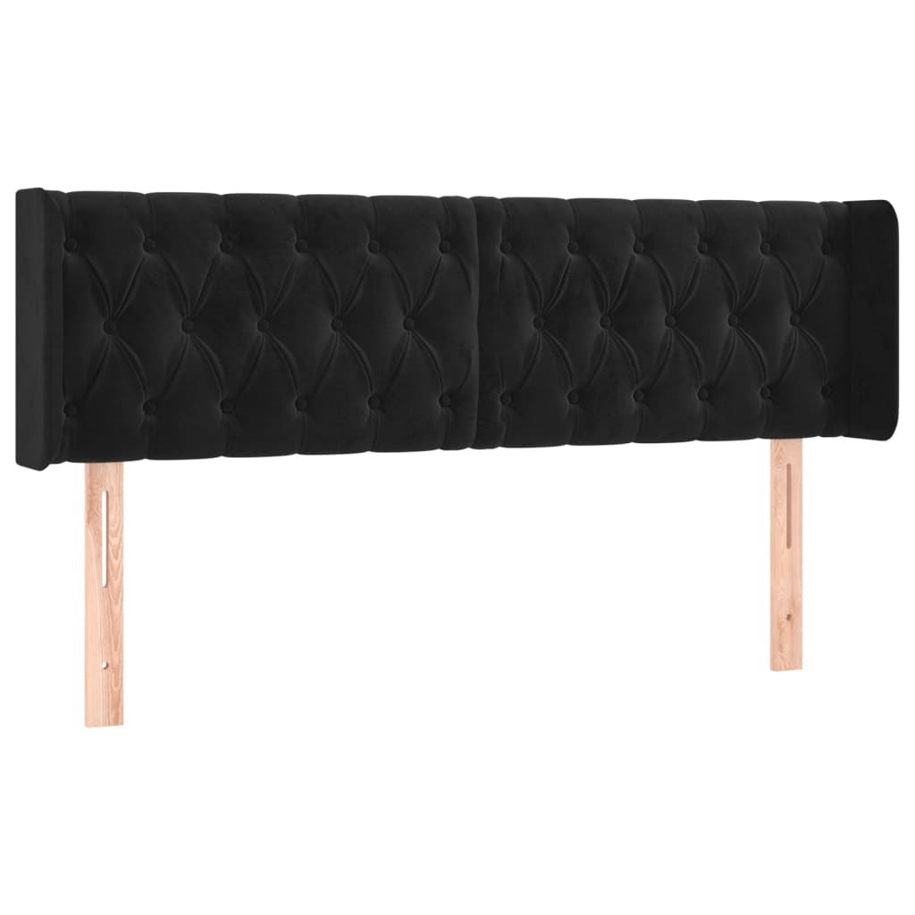 fekete bársony LED-es fejtámla 163 x 16 x 78/88 cm