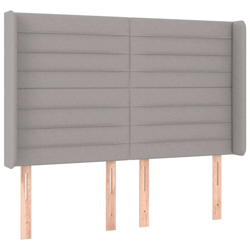 világosszürke szövet rugós és LED-es ágy matraccal 140x190 cm