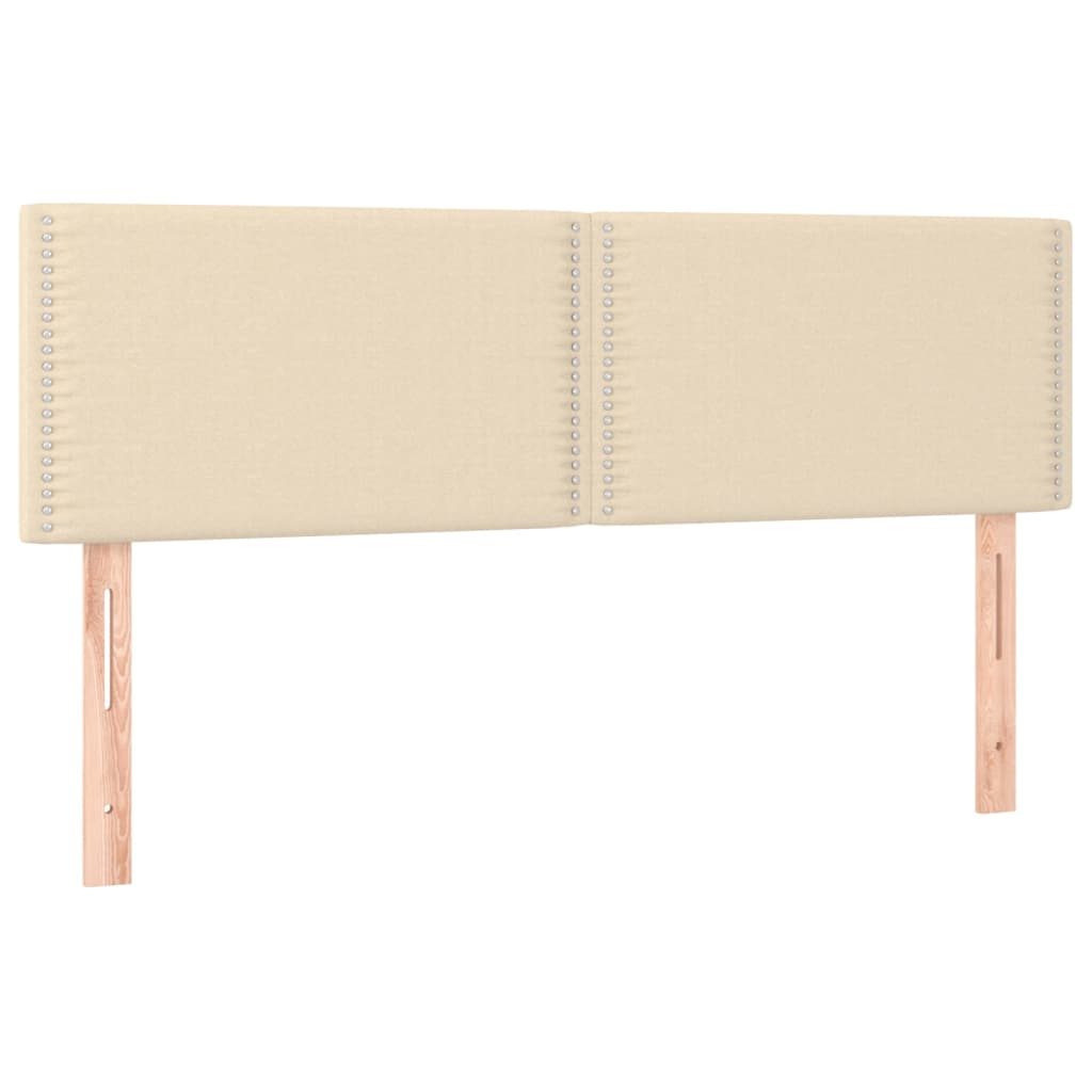 krémszínű szövet rugós és LED-es ágy matraccal 140x190cm