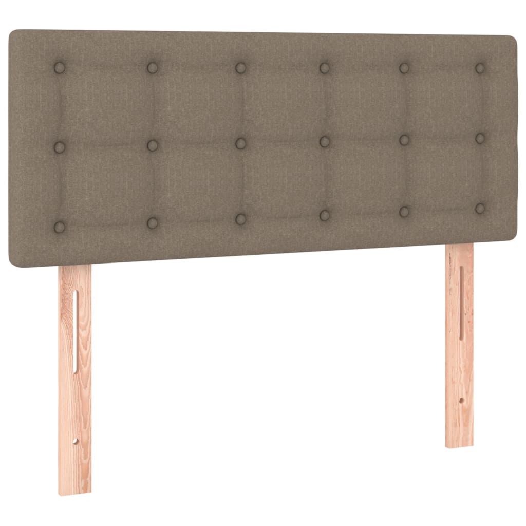 tópszínű szövet rugós és LED-es ágy matraccal 120 x 200 cm