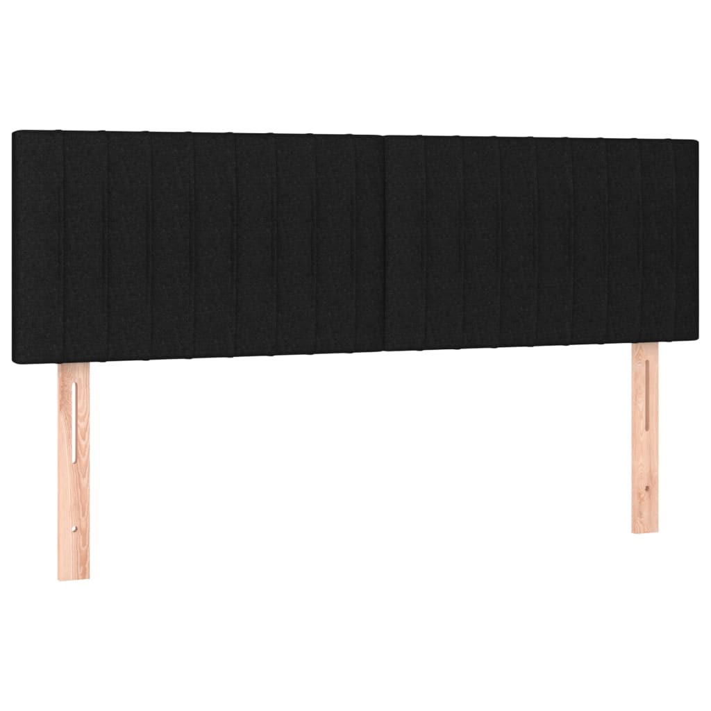 fekete szövet rugós és LED-es ágy matraccal 140x190 cm