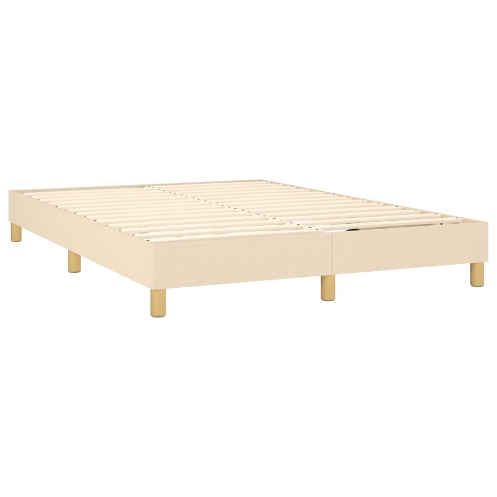 krémszínű szövet rugós és LED-es ágy matraccal 140x190cm