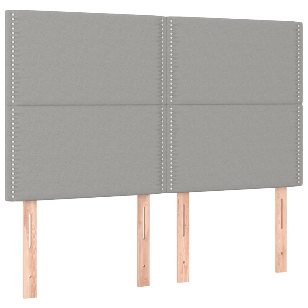 sötétszürke szövet rugós és LED-es ágy matraccal 140x190 cm