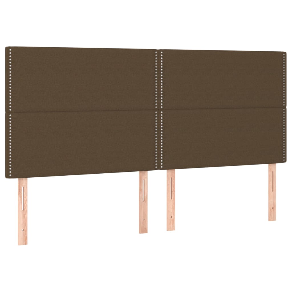 barna szövet rugós és LED-es ágy matraccal 160x200 cm