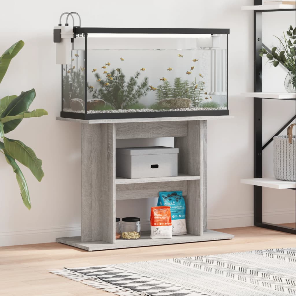 szürke sonoma akváriumállvány 80 x 35 x 60 cm rétegelt fából