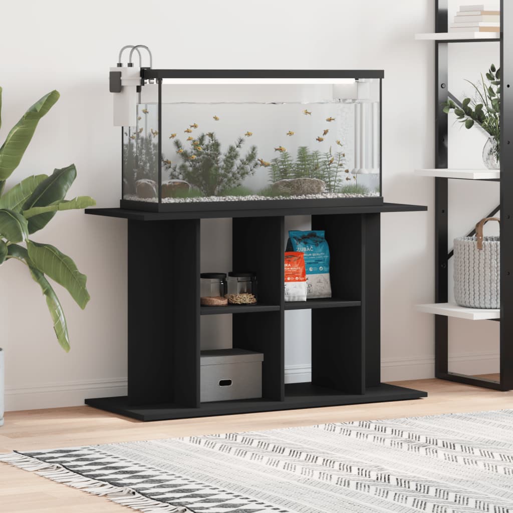 fekete szerelt fa akváriumi állvány 100 x 40 x 60 cm