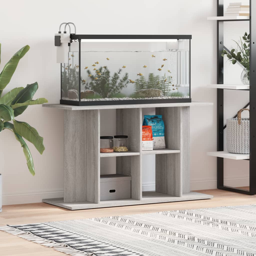 szürke sonoma szerelt fa akváriumi állvány 100x40x60 cm