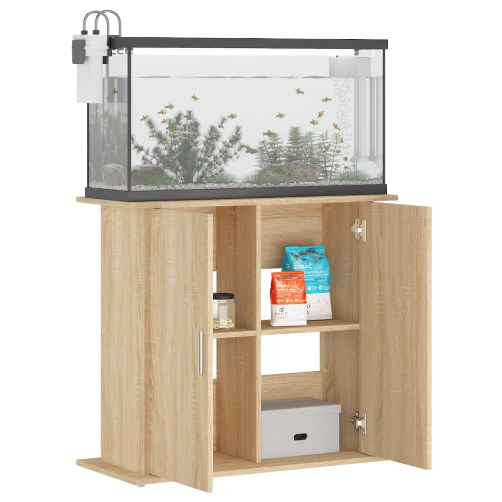 Sonoma tölgyfa akváriumállvány 81 x 36 x 73 cm rétegelt fából