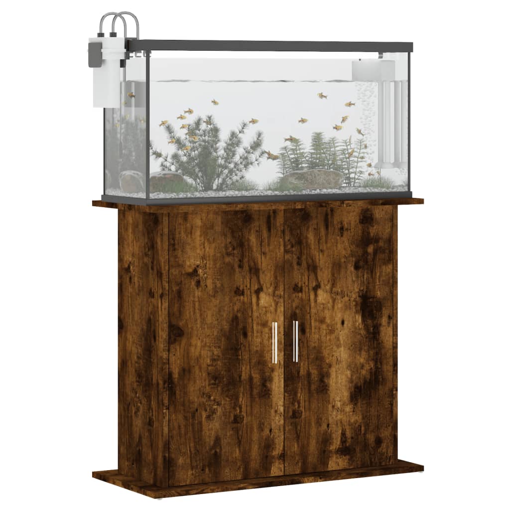 sonoma tölgyszínű szerelt fa akváriumtartó állvány 81x36x73 cm