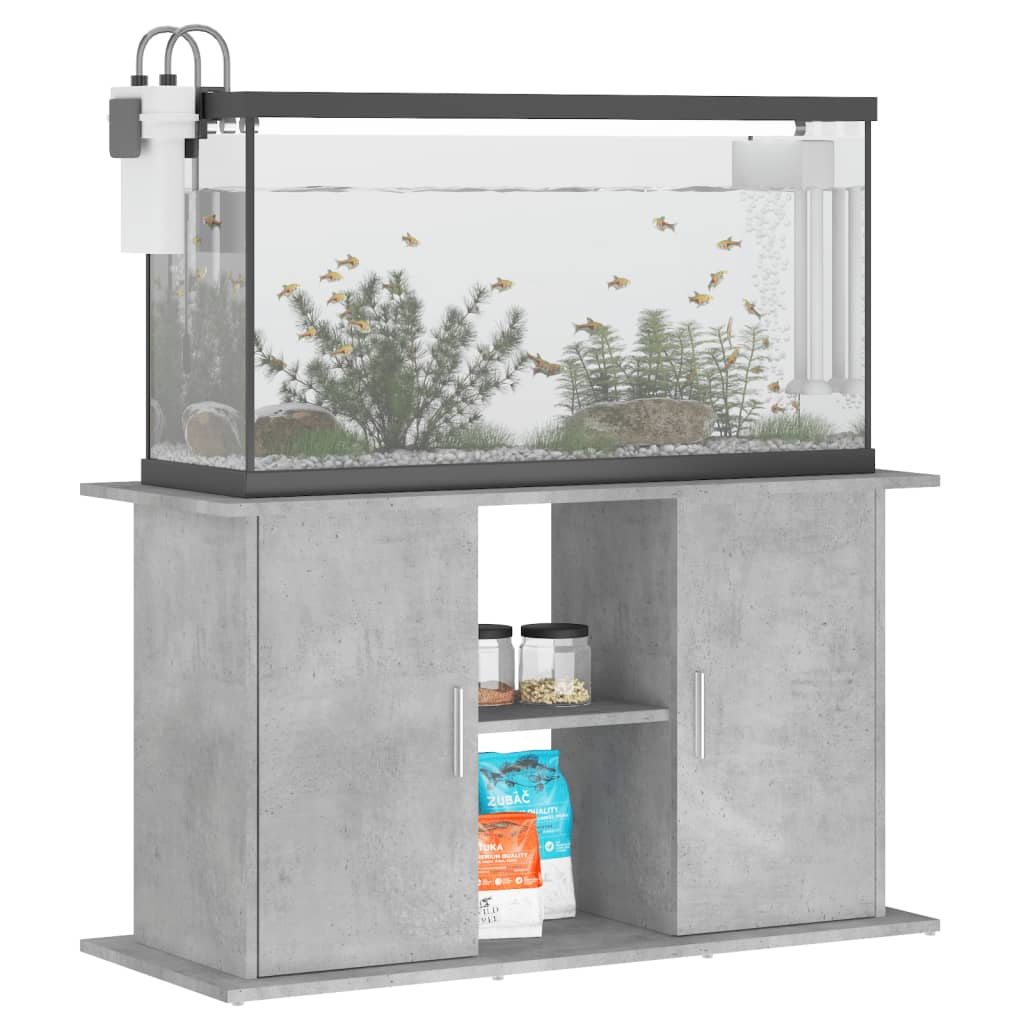 betonszürke akváriumállvány 101 x 41 x 58 cm rétegelt fából