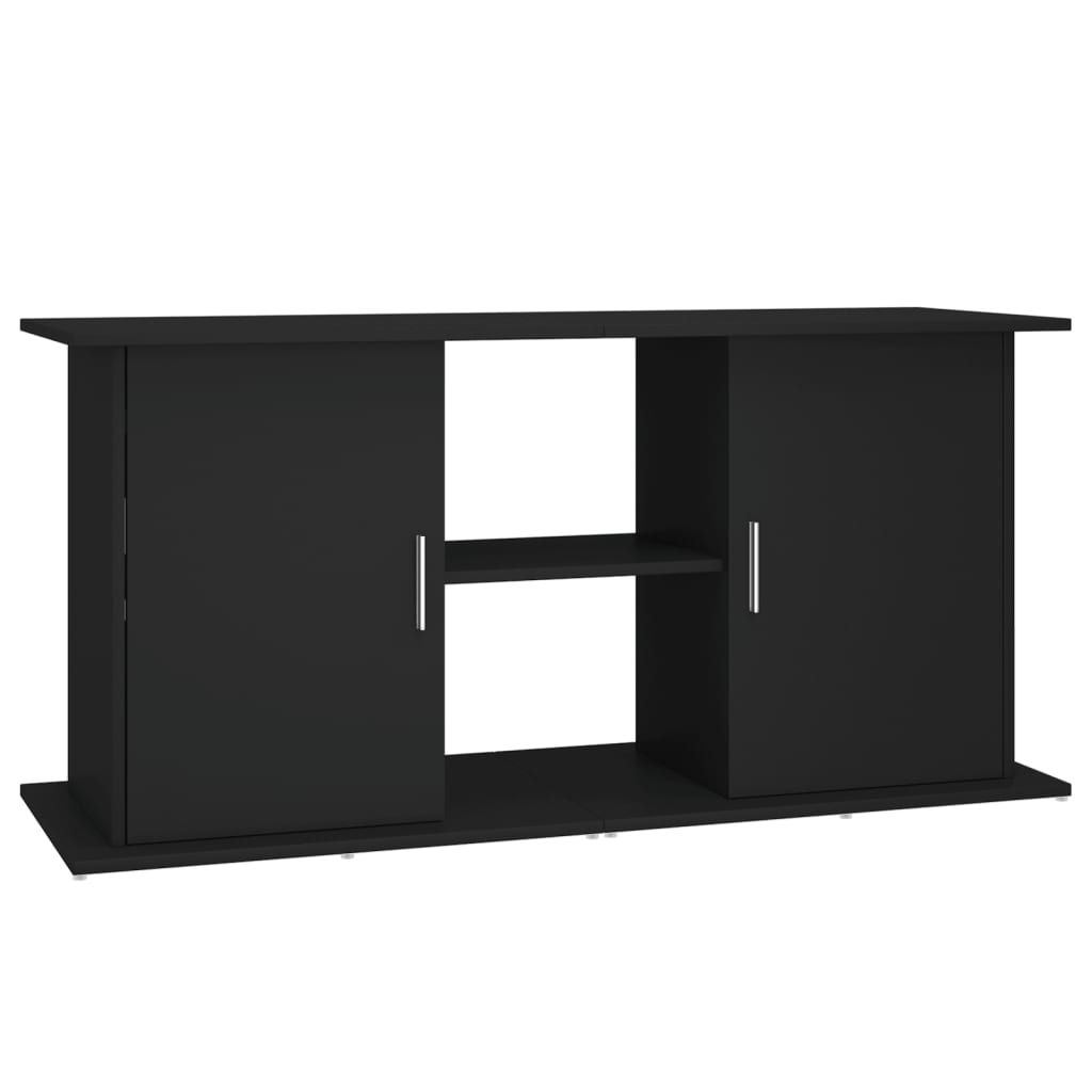 fekete szerelt fa akváriumi állvány 121x41x58 cm